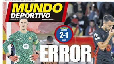 Portada de Mundo Deportivo del viernes 20 de septiembre de 2024