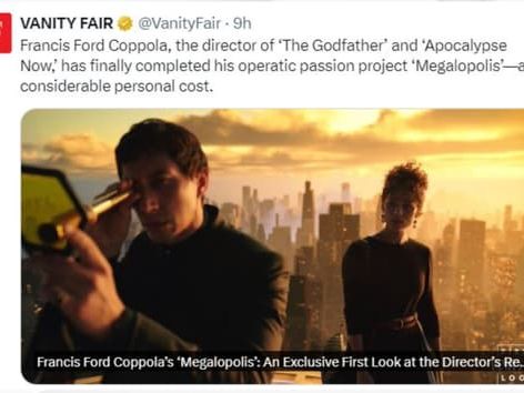 "Megalopolis" : le film pharaonique de Francis Ford Coppola se dévoile avec une première image