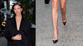 Karlie Kloss Keeps it Classic in Patent Leather Pumps While Walking Through New York City