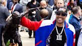 Allen Iverson unveils his statue in front of 76ers practice facility