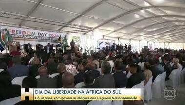 Jornal Hoje. África do Sul comemora o 30º aniversário do ‘Dia da Liberdade’ do Apartheid neste sábado (27)