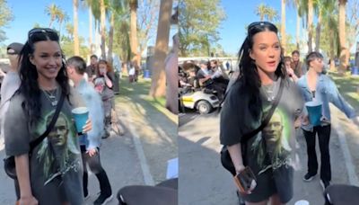 Katy Perry supports fiancé Orlando Bloom by rocking Legolas T-shirt at Coachella