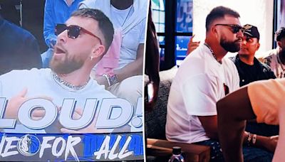 Travis Kelce enjoys night out with friends after getting booed at Dallas Mavericks game