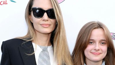 Angelina Jolie & Daughter Vivienne Twin In Matching Suits On the Red Carpet