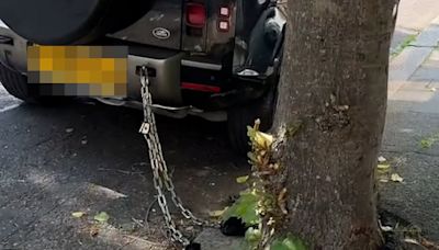 Desperate Landrover owners are chaining cars up to stop thefts