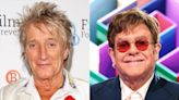 Rod Stewart Mimics Elton John in Colorful Jacket and Sequin Glasses: 'Still Love You, Elt'