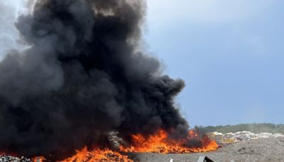 竹市浸水垃圾掩埋場火警無人傷 廢床墊燃燒釀災