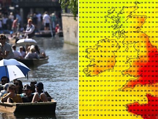 UK heatwave latest as new maps show Britain roasting in 31C Iberian oven