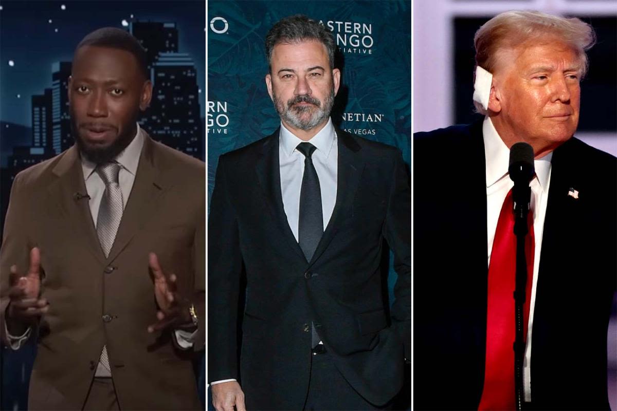 Lamorne Morris jokingly accuses Jimmy Kimmel of voting for Trump "Twice": "He's out campaigning with him now"