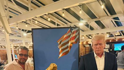 Staten Island artist Scott LoBaido presents Trump with painting after assassination attempt on former president