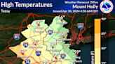 Warm weather continues in Bucks County on Tuesday, April 30, but showers may move in later