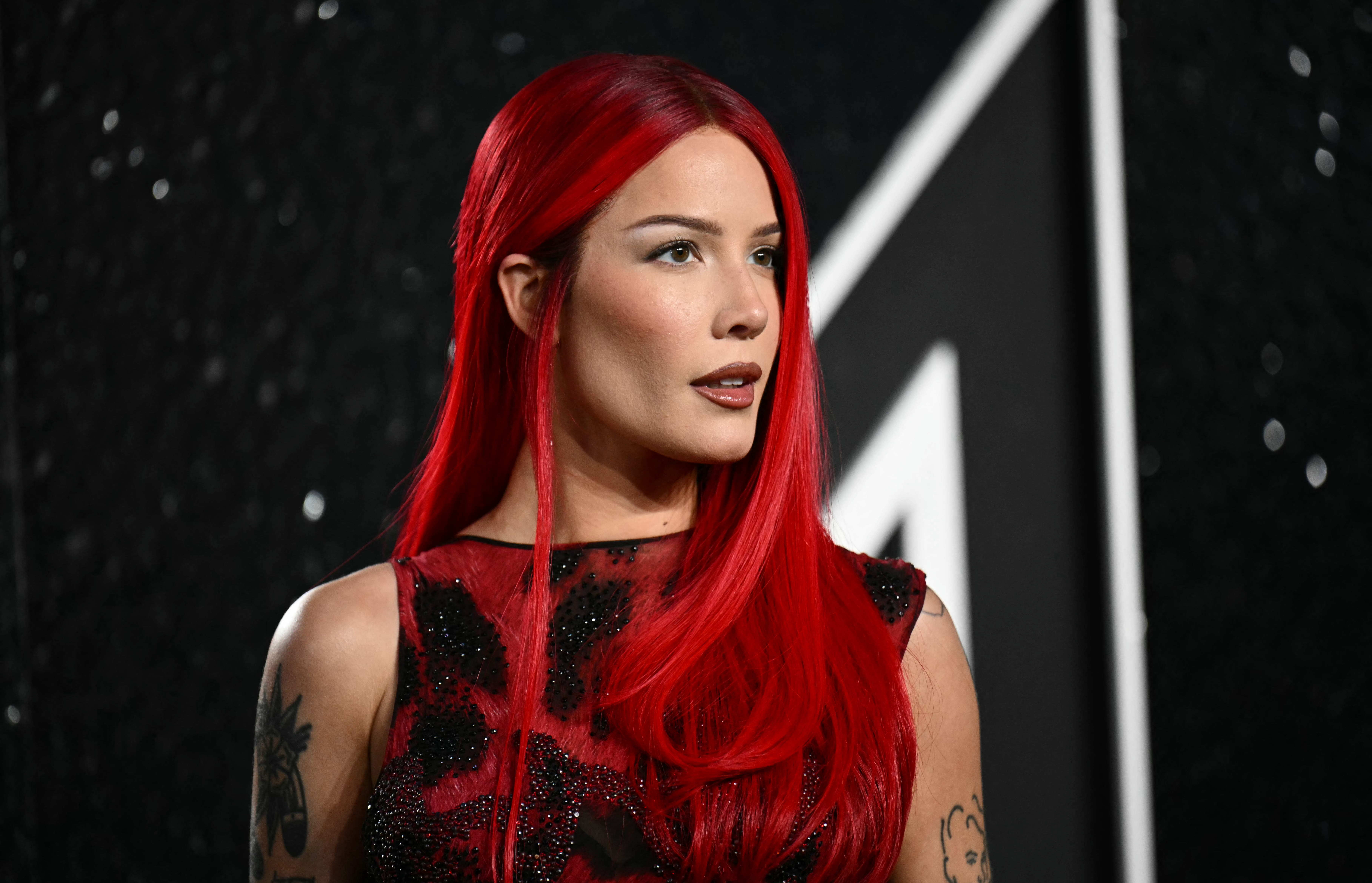 Halsey’s VMA Red Carpet Look Was a One-of-a-Kind Gianni Versace Dress