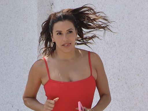 Eva Longoria, 49, suffers ANOTHER red dress wardrobe malfunction