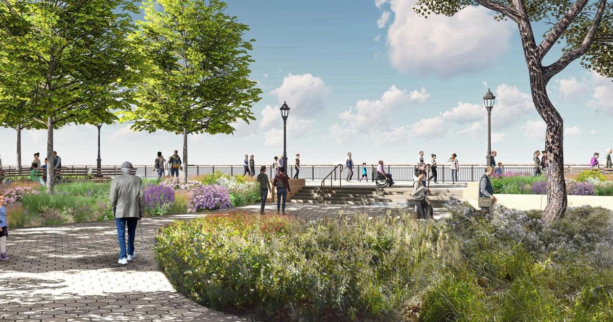 NYC starts raising Battery shoreline as part of climate plan. See the renderings of the final result.