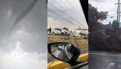 VIDEO: Tornado sorprende hoy en Toluca; registran choques, caídas de árboles y más daños
