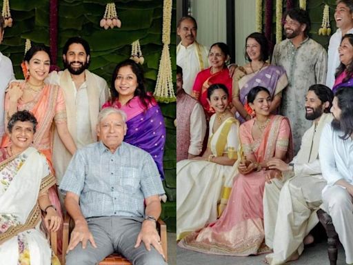 Naga Chaitanya and Sobhita Dhulipala engagement: Families pose together, Lakshmi Daggubati & Amala Akkineni make rare appearance in new pics