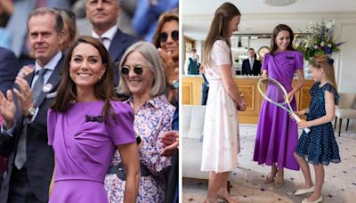 Kate Middleton steals the spotlight at Wimbledon in a pleated purple dress