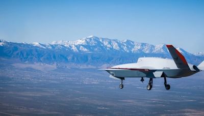 See the XQ-67A combat drone's first flight as the US Air Force works to build its fleet of manned and AI-piloted aircraft