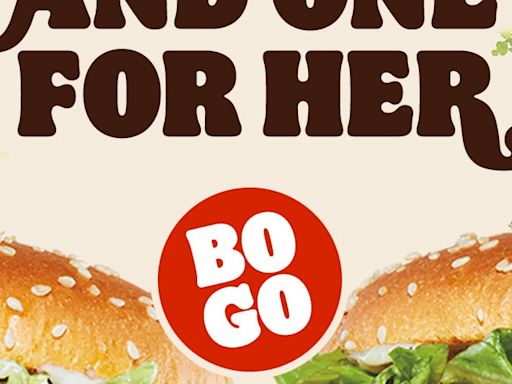 Burger King is offering free Whoppers through a buy one, get one deal for Mother's Day