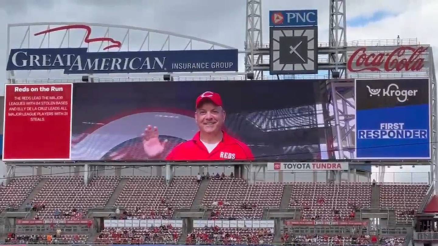 Local police officer honored at Reds game
