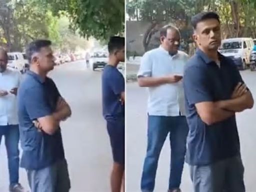 Rahul Dravid's queueing to vote in Bengaluru epitomises simplicity | Watch Video