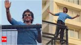Shah Rukh Khan wishes fans on Eid from Mannat, greets them with flying kisses, waves and signature pose | Hindi Movie News - Times of India