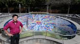 Dragonfly mural is colorful new addition in Akron Zoo fountain