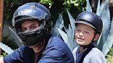 Ben Affleck and Samuel take a ride on his electric motorcycle in LA