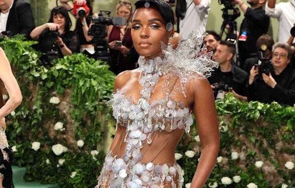 Janelle Monáe Floats into the 2024 Met Gala in Nothing but Holographic Sequins and Towering Heels