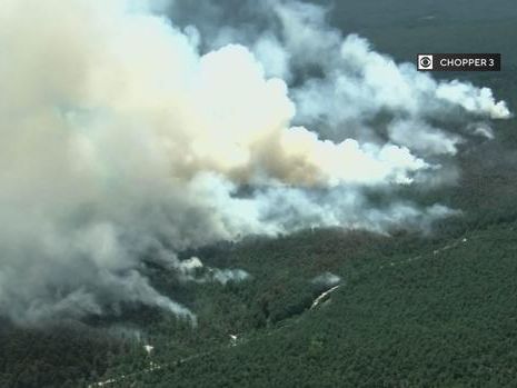 Fire burning in NJ's Wharton State Forest; Batona Campground evacuated