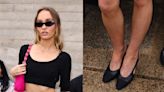 Lily-Rose Depp Slides Into Black Cap-Toe Slingback Shoes at Chanel Cruise 2024 Show