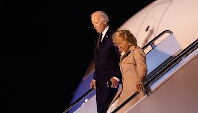 President Joe Biden thanks campaign staff Thursday in Wilmington as term winds down