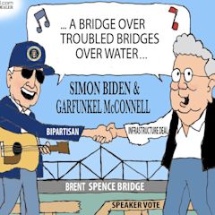 Biden, McConnell bipartisan bridge: Darcy cartoon