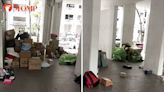 Dozens of parcels left scattered and unattended at Woodlands HDB block's void deck