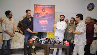 Bobby Deol, Maharashtra CM Eknath Shinde unveil the poster of Dharmaveer 2