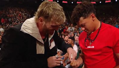 WATCH: Patrick Mahomes Helps Logan Paul Cheat at WWE's Monday Night Raw