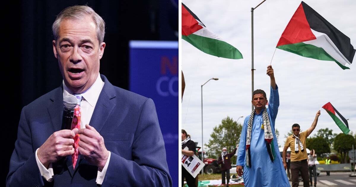 Nigel Farage blasts 'utterly sick' pro-Palestine protests after Auschwitz march