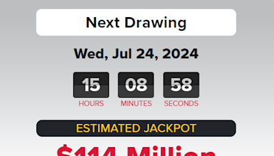 Powerball jackpot at $114 million for Wednesday, July 24, 2024 lottery drawing