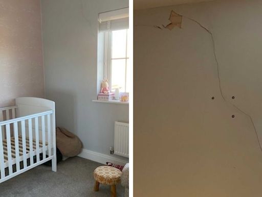 Father 'devastated' after plaster falls into daughter's cot 'due to issues with new build home'