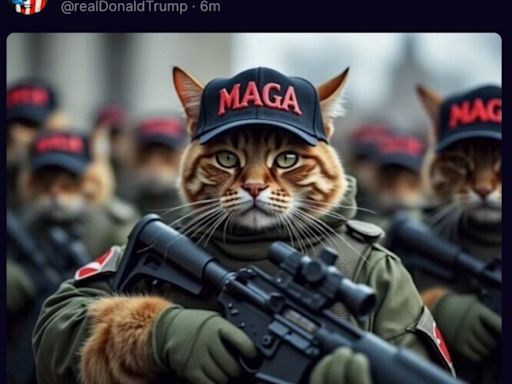 AI memes of cats, Trump and Harris flood social media during debate