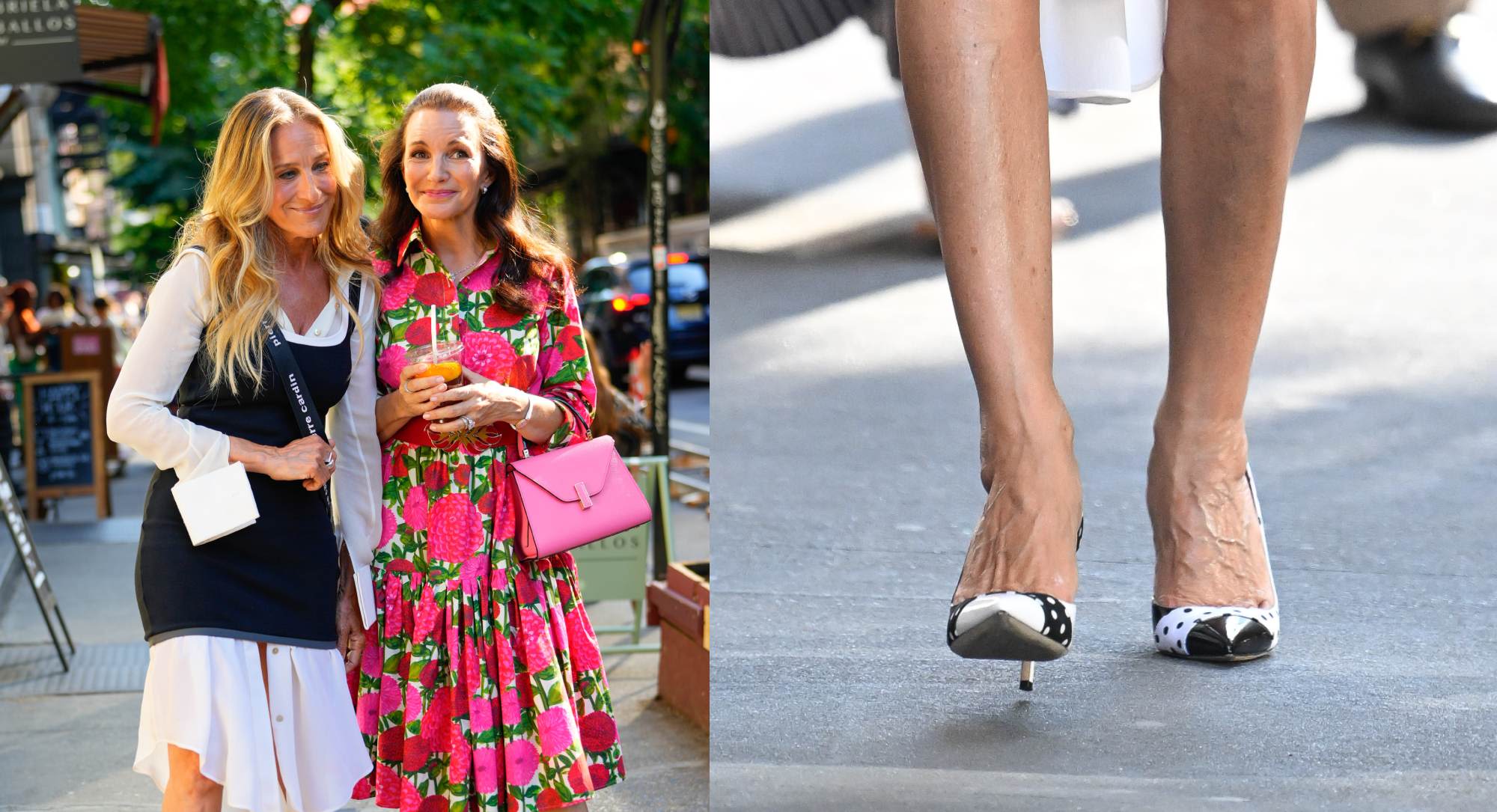 Sarah Jessica Parker Dons ‘Mismatched’ SJP Collection Polka-Dot Pumps for ‘And Just Like That’ Filming in New York