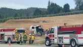Camper trailer destroyed in fire off Highway 97 in Lake Country