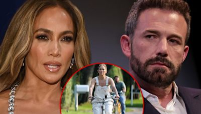 Jennifer Lopez Rides Bike in Hamptons on 2-Year Anniversary, Ben in L.A.