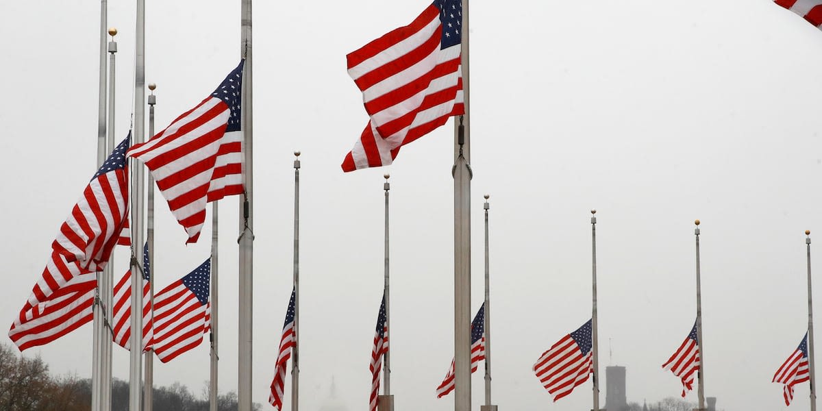 Flags at half-staff today in honor of fallen firefighters