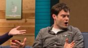 9. Bill Hader Wears a Grey Button Down Shirt and Sneakers