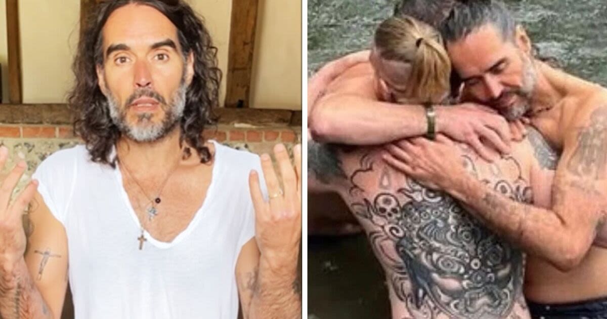 ‘Blessed’ Russell Brand joined by Bear Grylls for baptism in the Thames