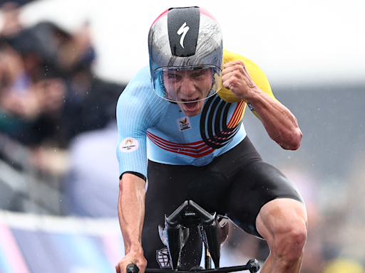 Paris Olympics: Remco Evenepoel roars to gold medal for Belgium in men's time trial ahead of Ganna