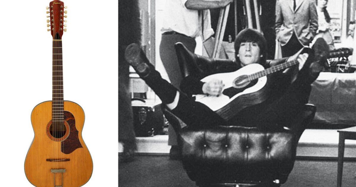 John Lennon’s lost Beatles guitar found in attic after 50 years goes on auction