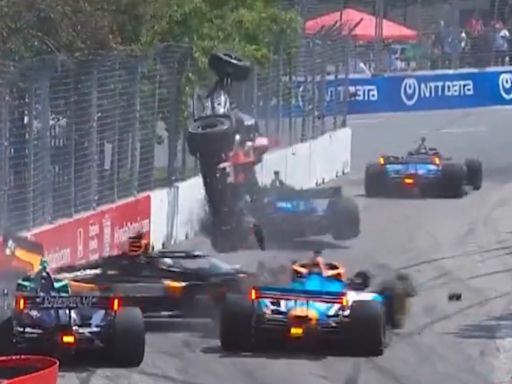 IndyCar en Toronto: un auto volador, varios accidentes y la ilusión de Agustín Canapino que duró seis giros