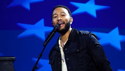 John Legend appearing on behalf of Harris-Walz campaign in Atlanta Monday